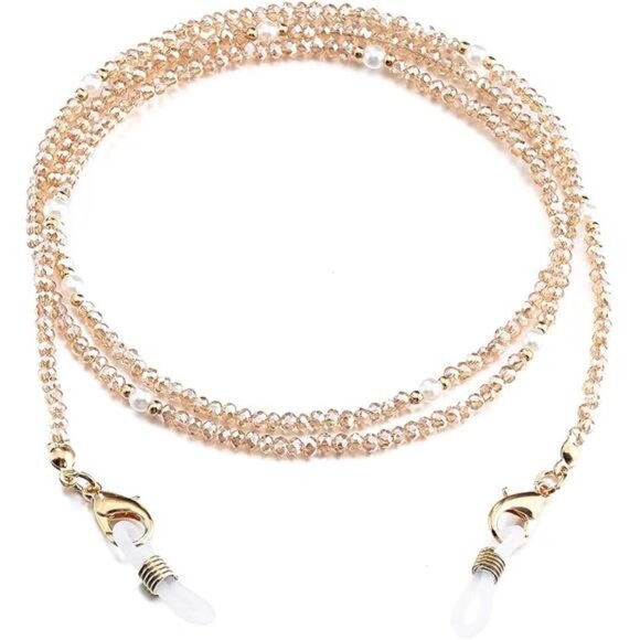 Mask Lanyard Eyeglasses Chain Healing Crystal Beaded Sunglasses Chain with Pearl - Picture 7 of 7